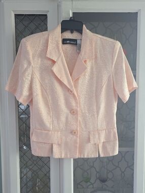 Vintage Sag Harbor Light Peach Short Sleeve Button Jacket